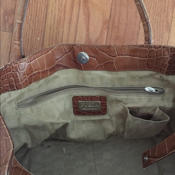 Furla leather croc print bag - Picture 6 of 8